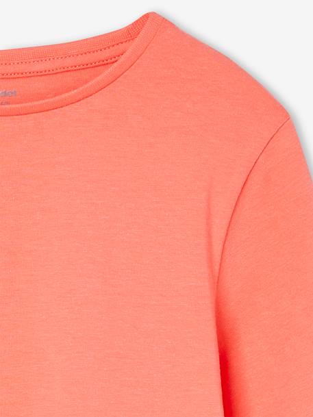 Lot de 3 t-shirts fille fantaisie manches longues anthracite+bleu grisé+corail+indigo+rose - vertbaudet enfant 