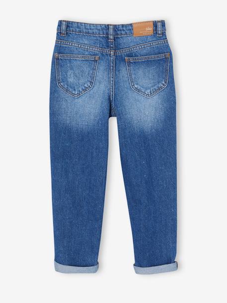 NARROW Hip, Straight Leg MorphologiK Jeans for Girls bleached denim+deep blue+stone - vertbaudet enfant 