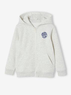 Garçon-Pull, gilet, sweat-Sweat-Sweat garçon zippé à capuche motif poitrine