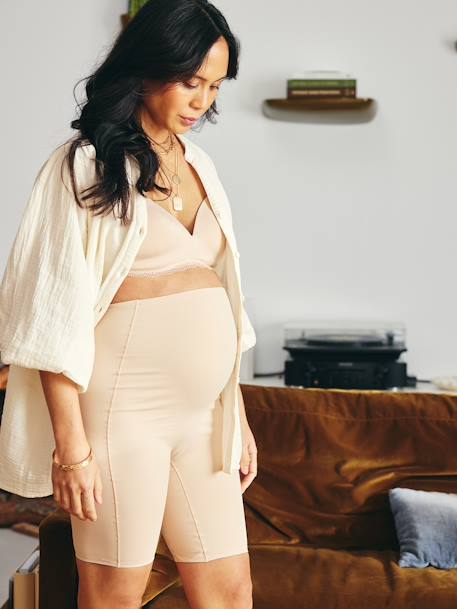 Seamless High-Waist Anti-Chafing Shorties for Maternity white - vertbaudet enfant 