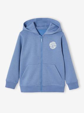 Garçon-Pull, gilet, sweat-Sweat-Sweat garçon zippé à capuche motif poitrine