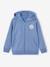 Sweat garçon zippé à capuche motif poitrine blanc chiné+bleu chambray+ocre+rouge+turquoise - vertbaudet enfant 
