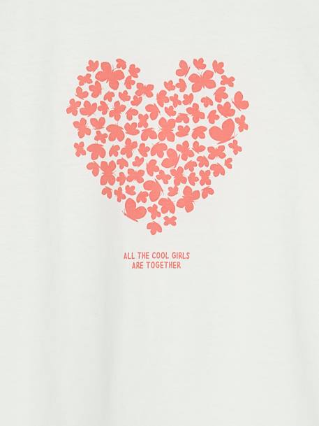 Lot de 3 t-shirts fille fantaisie manches longues anthracite+bleu grisé+corail+indigo+rose - vertbaudet enfant 