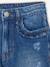 Jean fille droit MorphologiK tour de hanches Fin bleu foncé+denim bleached+stone - vertbaudet enfant 