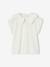 Girls' fancy embroidered collar T-shirt coral+ecru - vertbaudet enfant 