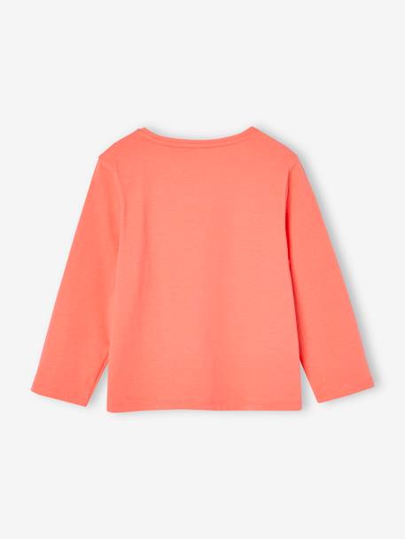 Lot de 3 t-shirts fille fantaisie manches longues anthracite+bleu grisé+corail+indigo+rose - vertbaudet enfant 