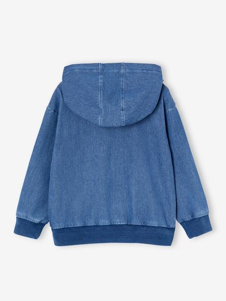 Zipped Jacket with Denim-Coloured Pockets stone - vertbaudet enfant 