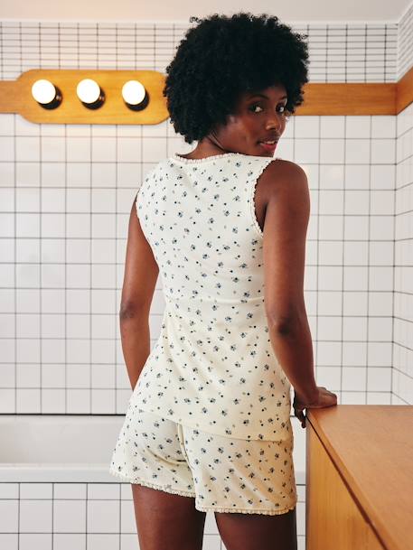 Printed Organic Cotton* Short Pyjamas, Maternity & Nursing ecru - vertbaudet enfant 