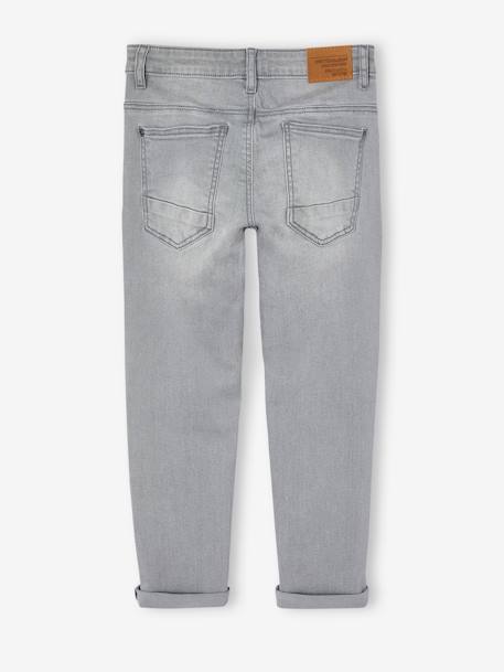 Slim morphological jeans for boy size large Dark Blue+Dark Grey+Denim Blue+denim grey+double stone - vertbaudet enfant 