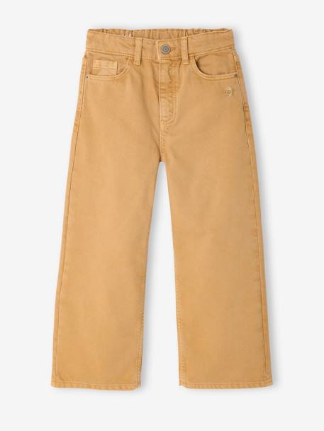 Pantalon fille large couleur moutarde+pivoine+rose+vert de gris - vertbaudet enfant 