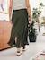 Long Satin-Effect Skirt for Maternity khaki - vertbaudet enfant 