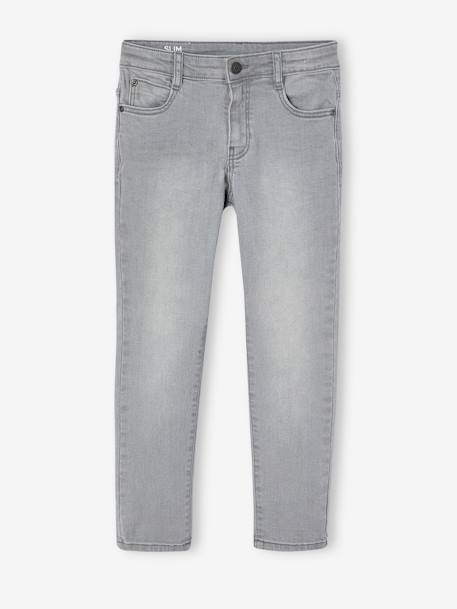 Slim morphological jeans for boy size large Dark Blue+Dark Grey+Denim Blue+denim grey+double stone - vertbaudet enfant 