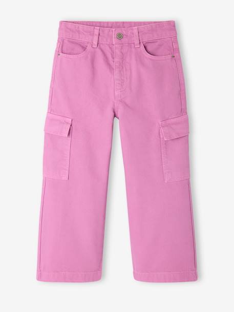 Girls' cargo trousers violet - vertbaudet enfant 