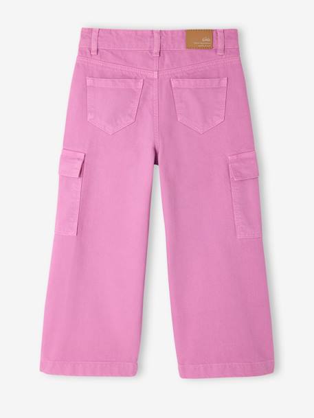 Girls' cargo trousers violet - vertbaudet enfant 