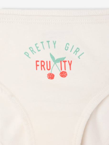 Pack of 7 Fancy Briefs for Girls ecru - vertbaudet enfant 