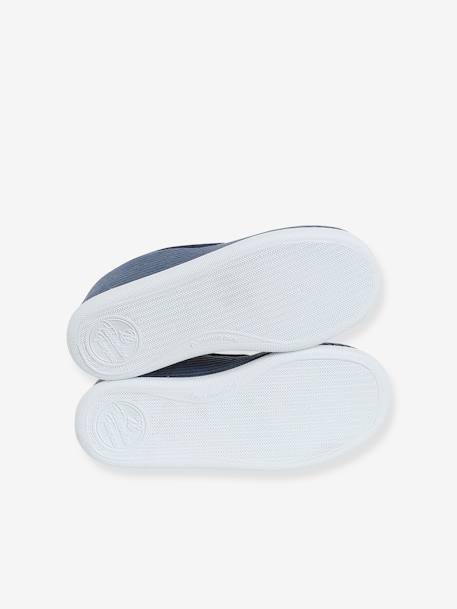 Elasticated Velour Slippers for Children grey+navy blue - vertbaudet enfant 