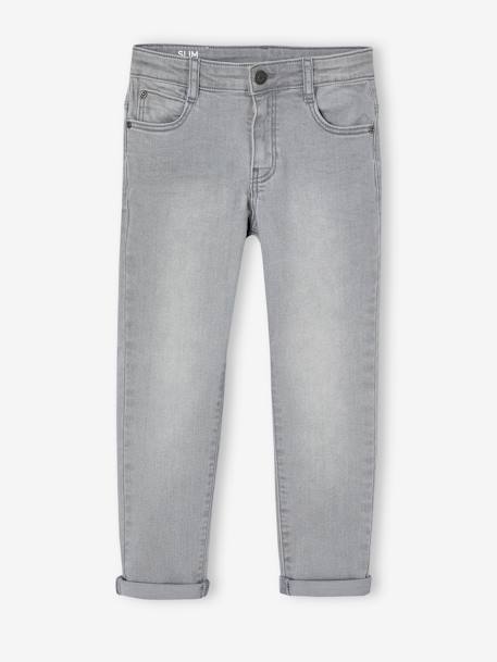 Slim morphological jeans for boy size large Dark Blue+Dark Grey+Denim Blue+denim grey+double stone - vertbaudet enfant 