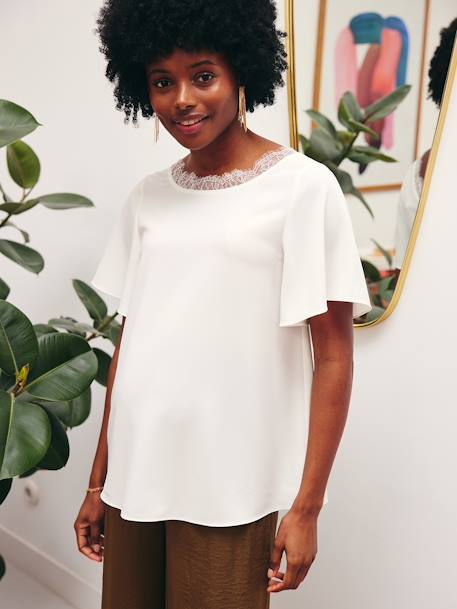 Blouse devant/dos de grossesse écru - vertbaudet enfant 