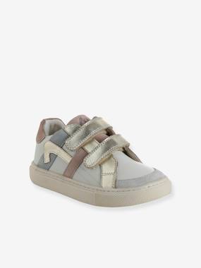 Baskets enfant fille cuir à scratchs  - vertbaudet enfant
