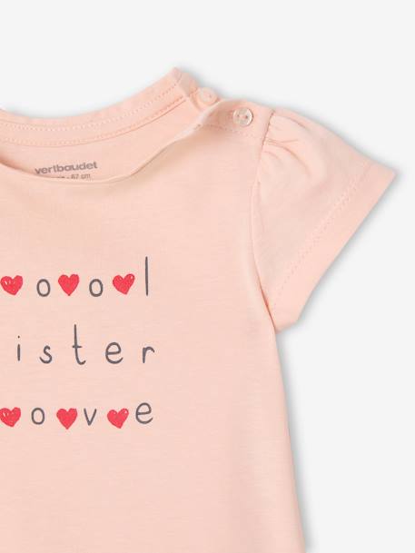 Pack of 2 short-sleeved baby t-shirts - BASICS pale pink - vertbaudet enfant 