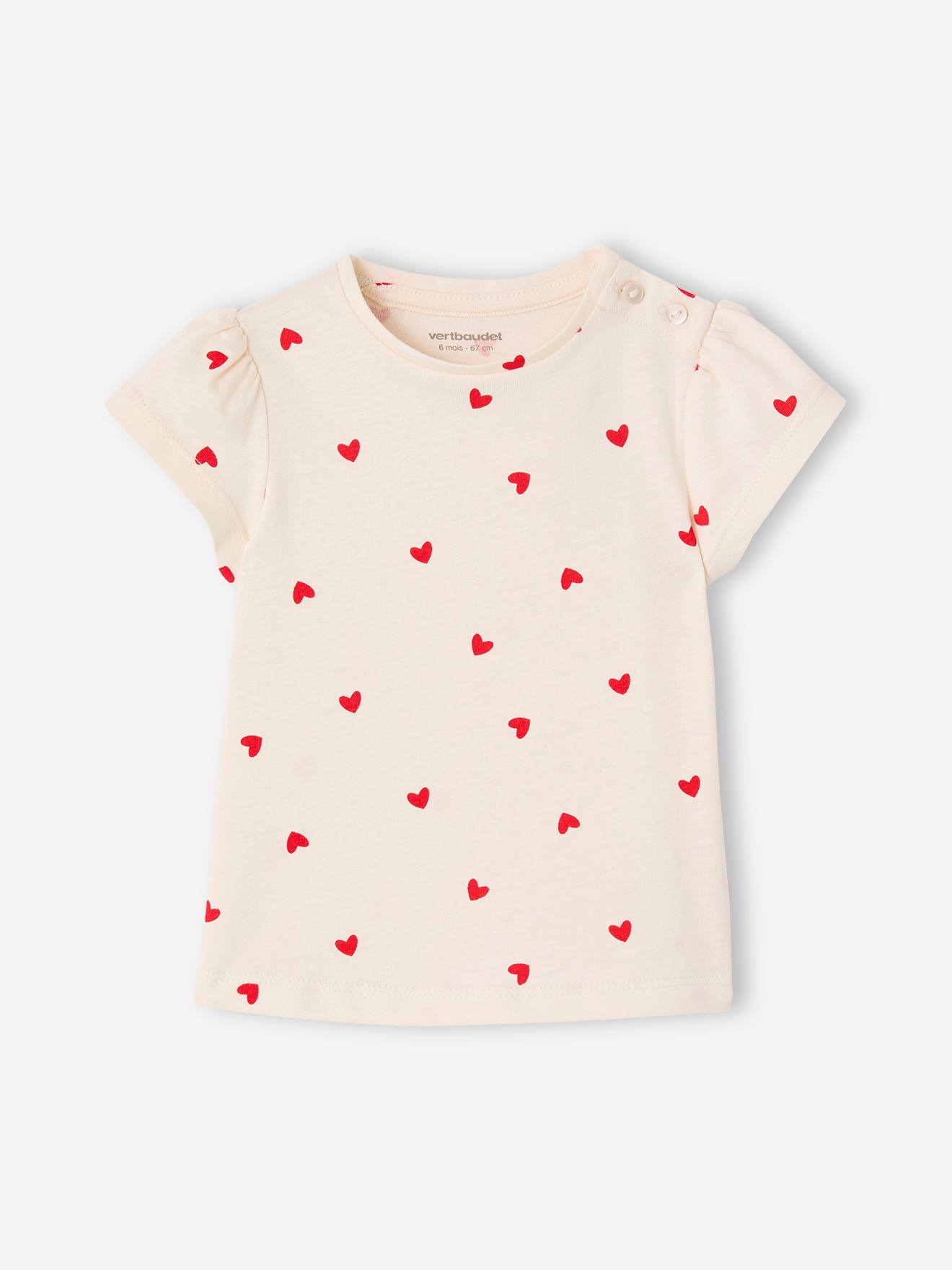 Pack of 2 short-sleeved baby t-shirts - BASICS - pale pink, Baby