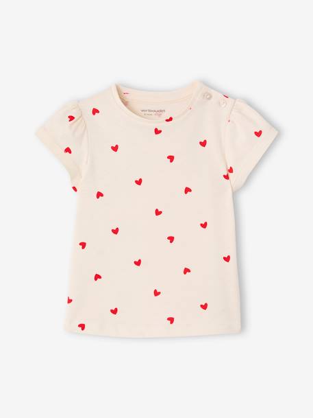 Pack of 2 short-sleeved baby t-shirts - BASICS pale pink - vertbaudet enfant 