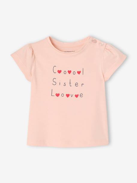 Pack of 2 short-sleeved baby t-shirts - BASICS pale pink - vertbaudet enfant 