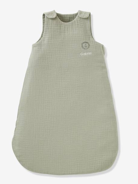 Gigoteuse été sans doublure en gaze de coton Bio*, personnalisable bleu grisé+corail+vert sauge - vertbaudet enfant 