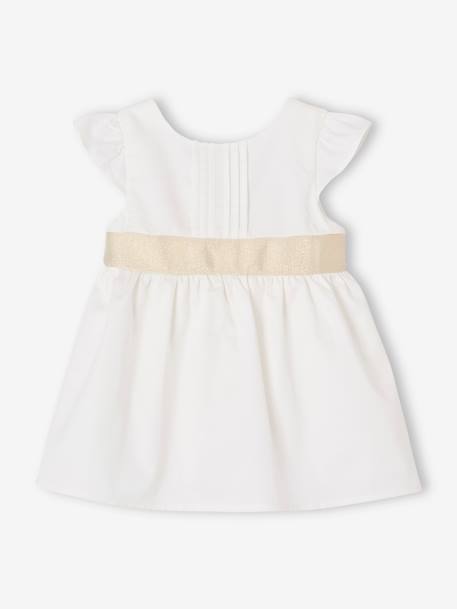 Occasion Wear Dress with Bow at the Back, for Babies white - vertbaudet enfant 