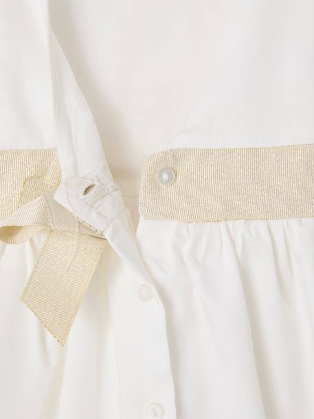 Occasion Wear Dress with Bow at the Back, for Babies white - vertbaudet enfant 