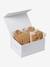 Coffret cadeau naissance 8 pièces : 1 hochet, 1 tapis à langer nomade, 5 lingettes, 1 pochette blanc imprimé+ocre+vert imprimé - vertbaudet enfant 