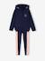 Technical fabric hooded sweatshirt and leggings set for girls navy blue - vertbaudet enfant 