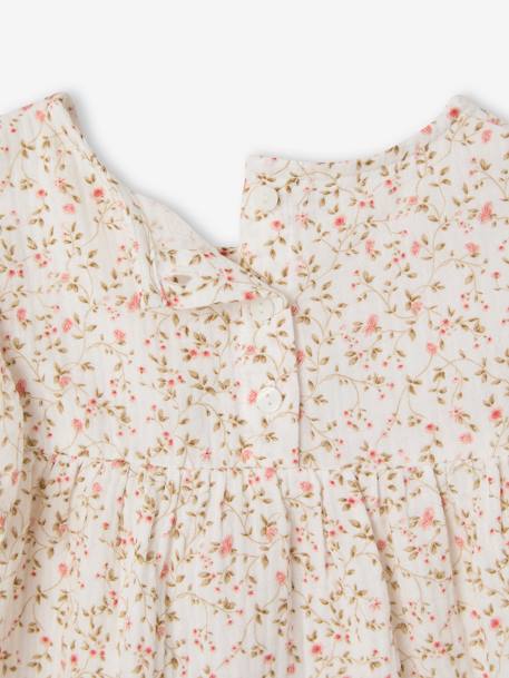 Ensemble cérémonie blouse et short en gaze de coton fille blanc - vertbaudet enfant 