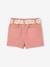 Paperbag Shorts with Belt for Babies grey green+rose - vertbaudet enfant 
