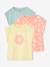 Lot de 3 tee-shirts fille fantaisie manches courtes bleu grisé+bleu pâle+rose poudré - vertbaudet enfant 