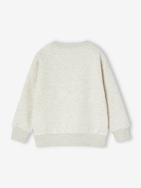 Sweat garçon col rond rayures graphiques blanc chiné+bleu grisé - vertbaudet enfant 