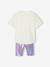 Girls' iridescent cycling shorts and t-shirt set lilac - vertbaudet enfant 