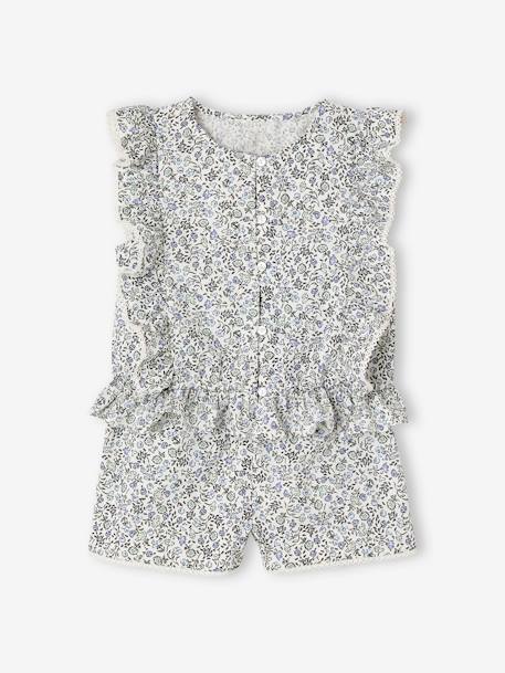 Occasion Wear Blouse + Shorts Set for Girls printed blue - vertbaudet enfant 