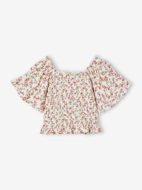 Floral smock top for girls multicoloured - vertbaudet enfant 