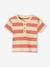 Honeycomb Knit Striped T-Shirt for Babies cappuccino+tomato red - vertbaudet enfant 
