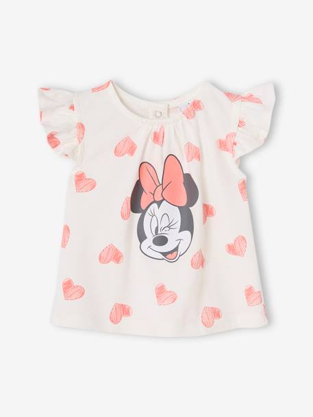 T-Shirt & Shorts Set for Babies, Minnie Hearts Disney® coral - vertbaudet enfant 