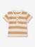 Honeycomb Knit Striped T-Shirt for Babies cappuccino+tomato red - vertbaudet enfant 