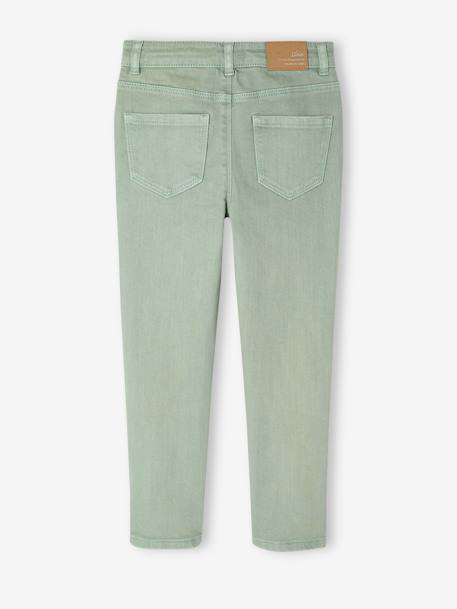 Pantalon fille slim morphologique fin anthracite+rose poudré+vert sauge - vertbaudet enfant 