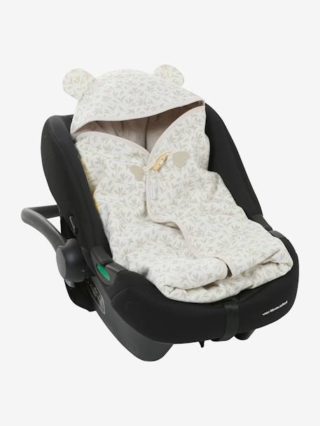 Throw with Hood in Fleece, Plush Lining for Baby printed beige - vertbaudet enfant 