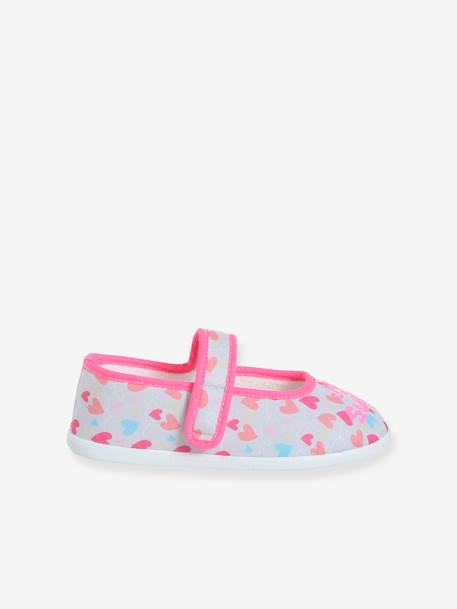 Hook-&-Loop Ballerina Slippers for Children rose - vertbaudet enfant 