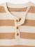 Honeycomb Knit Striped T-Shirt for Babies cappuccino+tomato red - vertbaudet enfant 