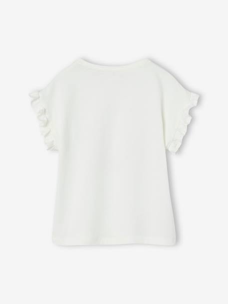 Occasion Wear T-Shirt with Floral Wreath, for Girls white - vertbaudet enfant 