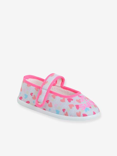 Hook-&-Loop Ballerina Slippers for Children rose - vertbaudet enfant 