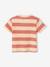 Honeycomb Knit Striped T-Shirt for Babies cappuccino+tomato red - vertbaudet enfant 
