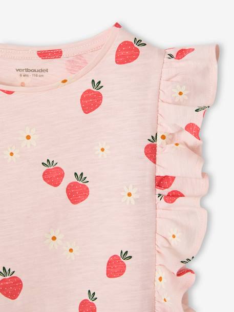Frilly strawberry print T-shirt for girls pale pink - vertbaudet enfant 